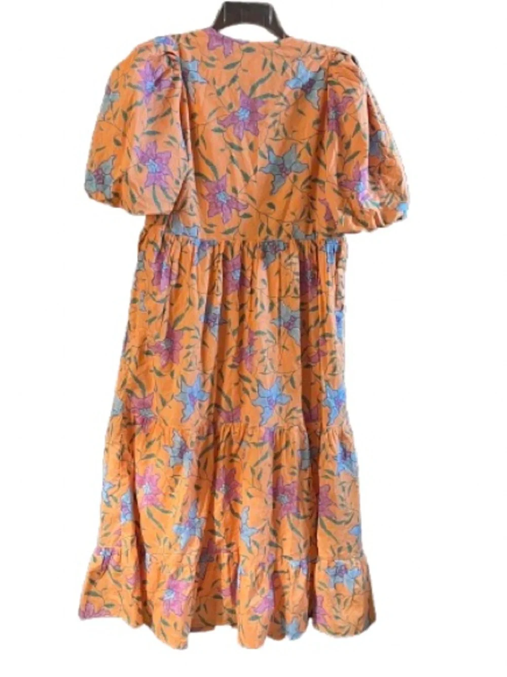 EUC Tuckernuck Hyacinth House Orange Floral Cisco Tiered Maxi Dress Small